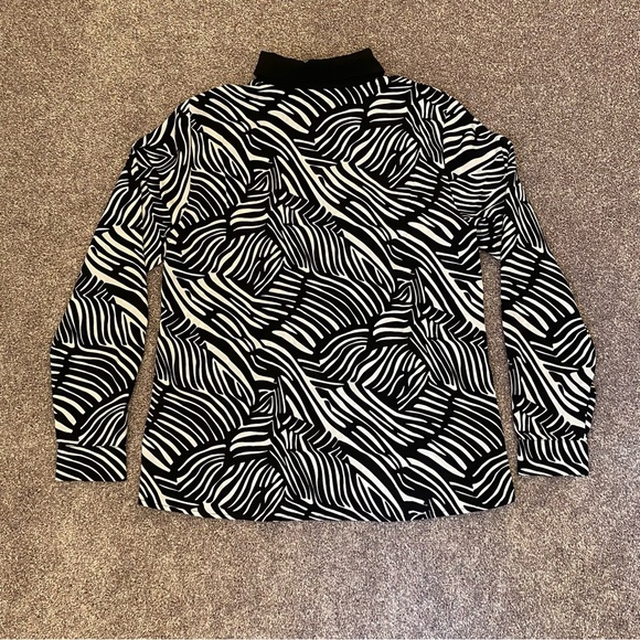Michael Kors Women's Long Sleeves Blouse Black White Button Up Size S - NWT $110 - Picture 6 of 13